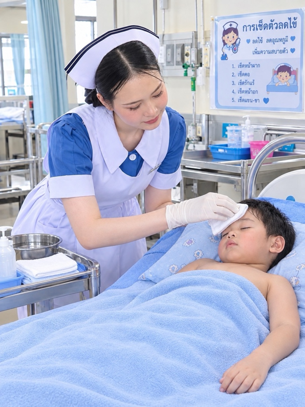 การประเมินทักษะการเช็ดตัวลดไข้ด้วยหุ่นจำลอง